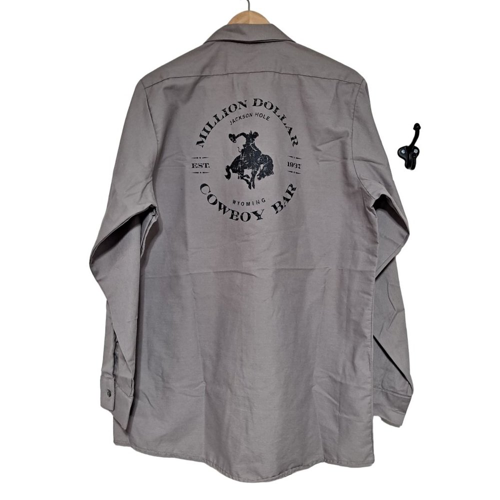 Million Dollar Cowboy Bar Shirt Men Size Medium Jackson Hole Long Sleeve Button